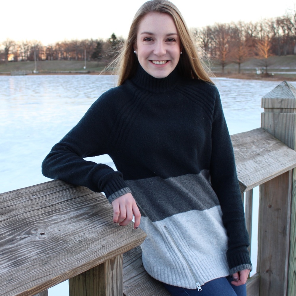 Striped long sweater
